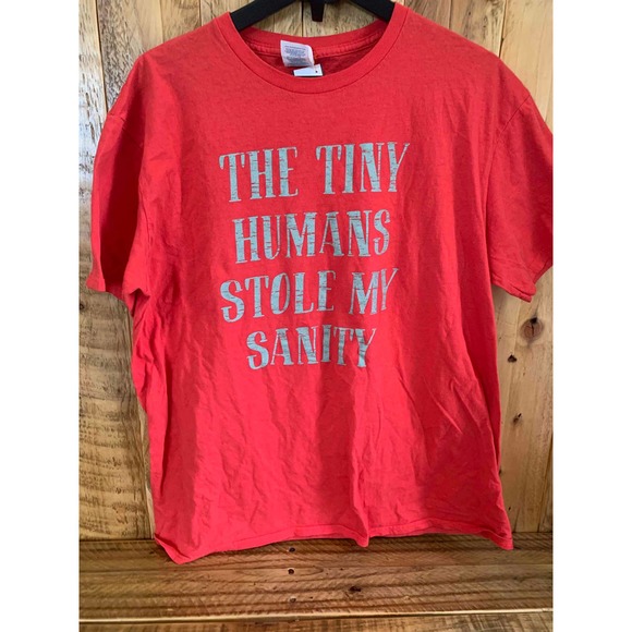The Tiny Humans Stole My Sanity - Red Tshirt XL - Picture 1 of 2